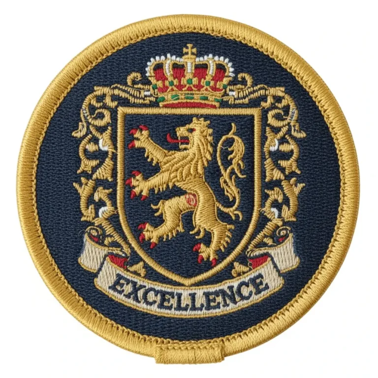 Embroidered patch showing texture